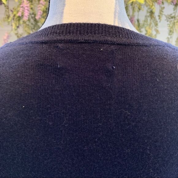 Polo Ralph Lauren Men's Merino wool navy blue pullover round neck sweater L - Picture 5 of 9